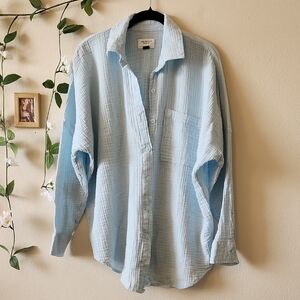 AE - NWOT Light Blue Go Big Oversized Shirt - S